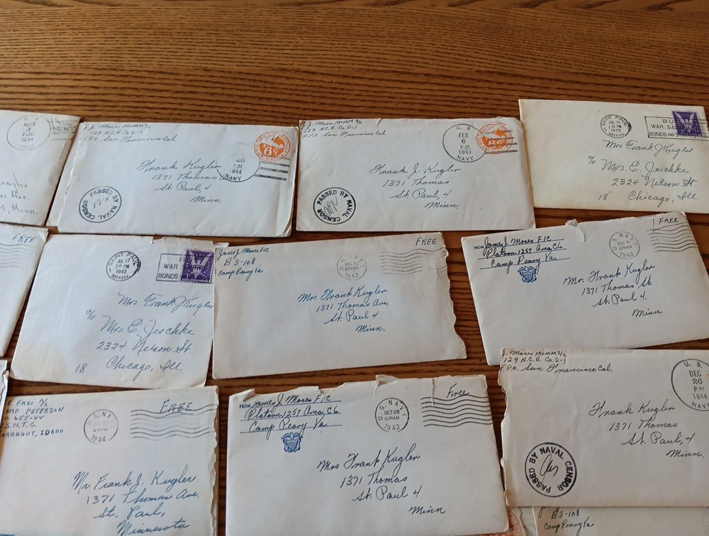27 Pcs Ww2 Navy Mail Correspondence W Envelope Covers 1943-45 V Mail