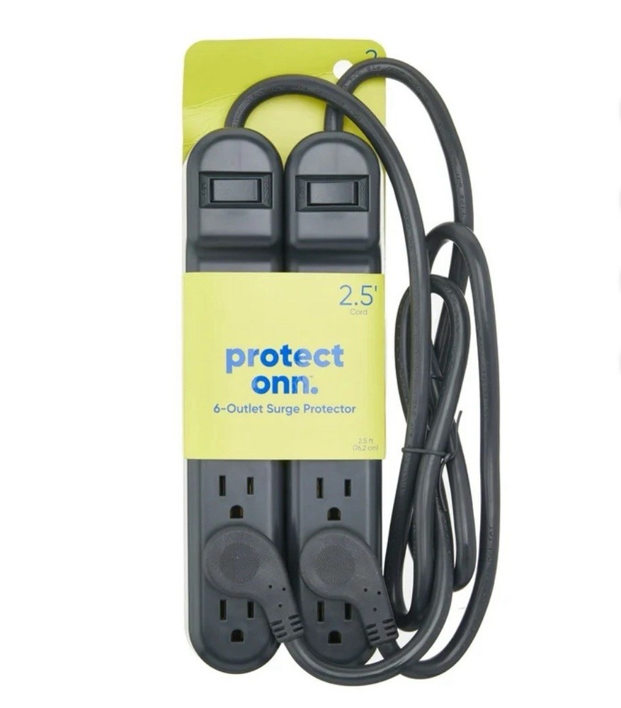 6 - Outlet Surge Protecting Power Strip - 2 Piece Set