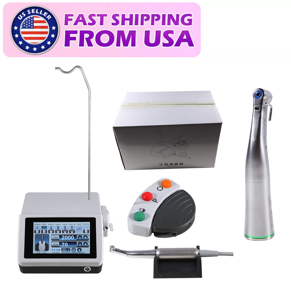 Dental LED Implant Motor Surgical System Touch Screen+Contra Angle Handpiece