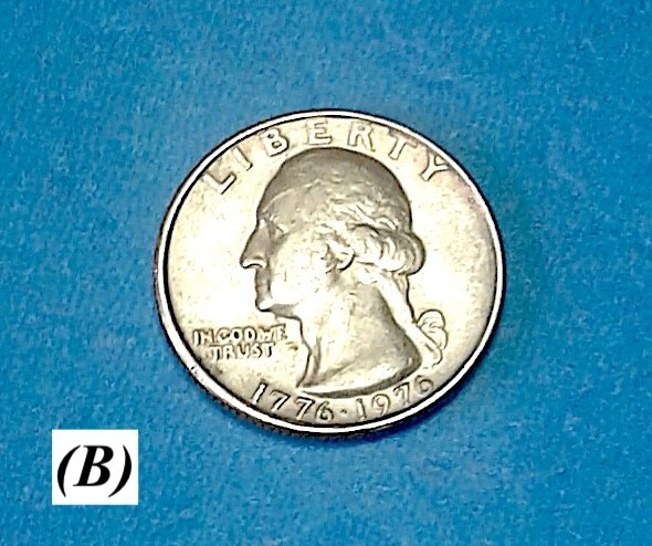 1776-1976 CLAD BICENTENNIAL QUARTER REGULAR STRIKE (B)