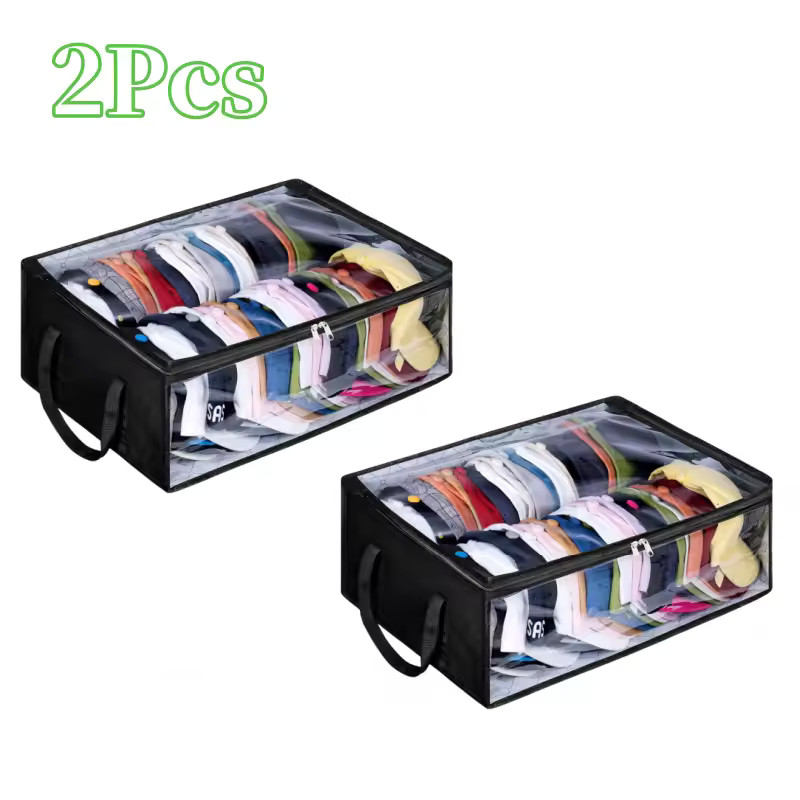 2 Pack - Portable Hat storage Bag Hat Organizer Baseball Caps Holder Case Black