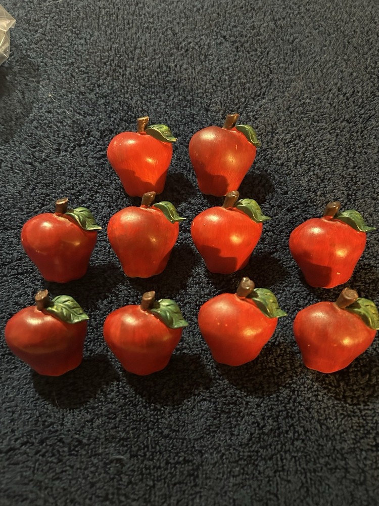 Set Of 10 Drawer Pulls Knobs Red Apples