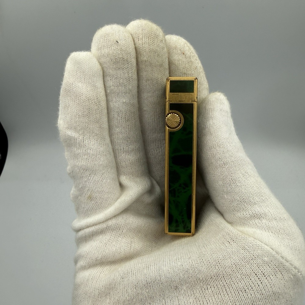 Working Dunhill Rollagas lighter Green marble with box And Papers