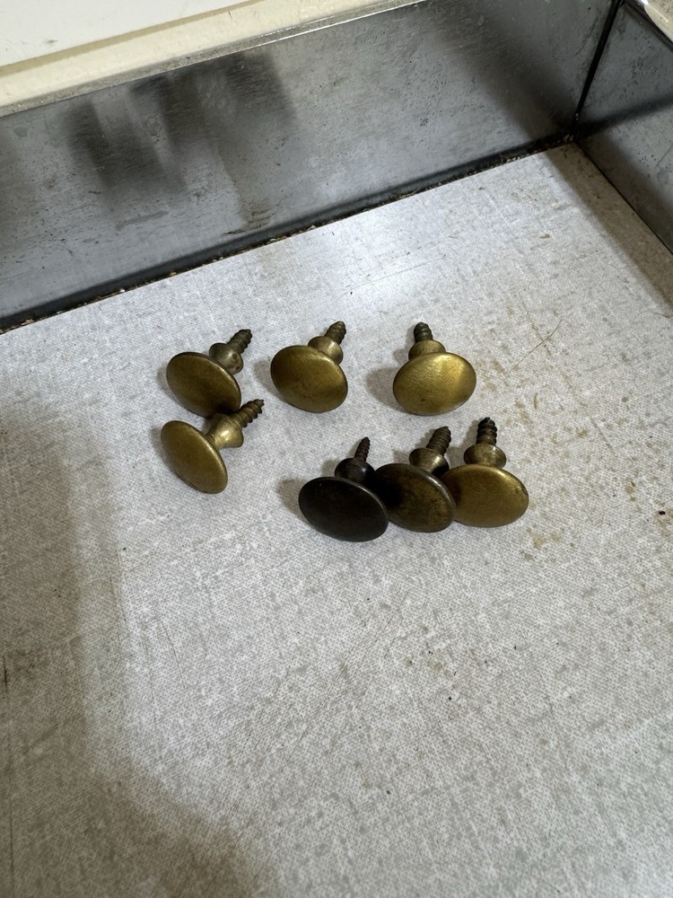 7 Solid Brass Barrister Bookcase Round Knobs Handles