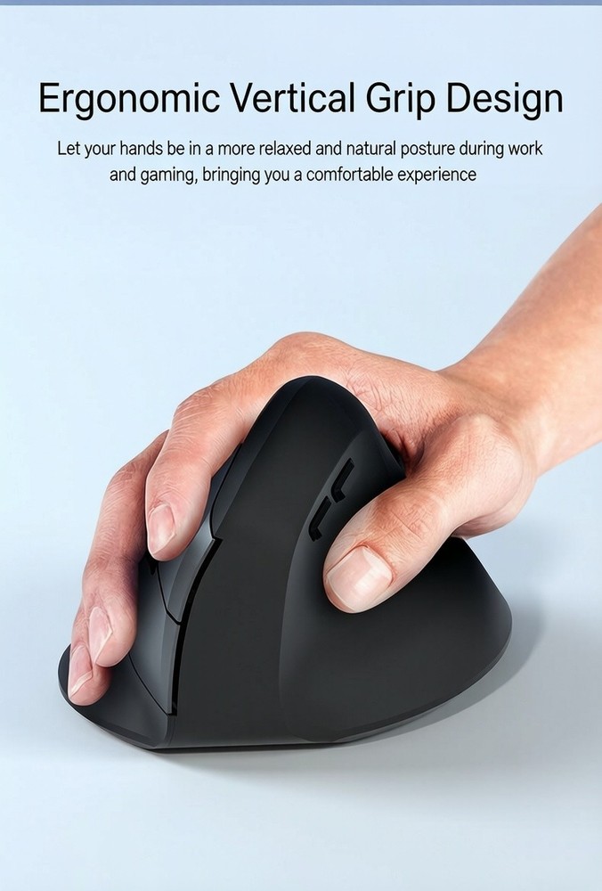Ergonomic Vertical Handheld Mouse Wireless Bluetooth Silent Vertical Mouse