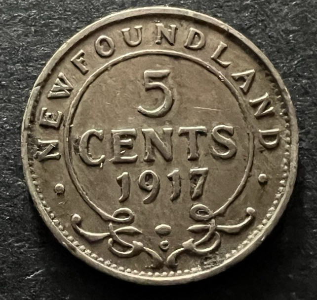 1917-C Canada Newfoundland 5 Cents Silver