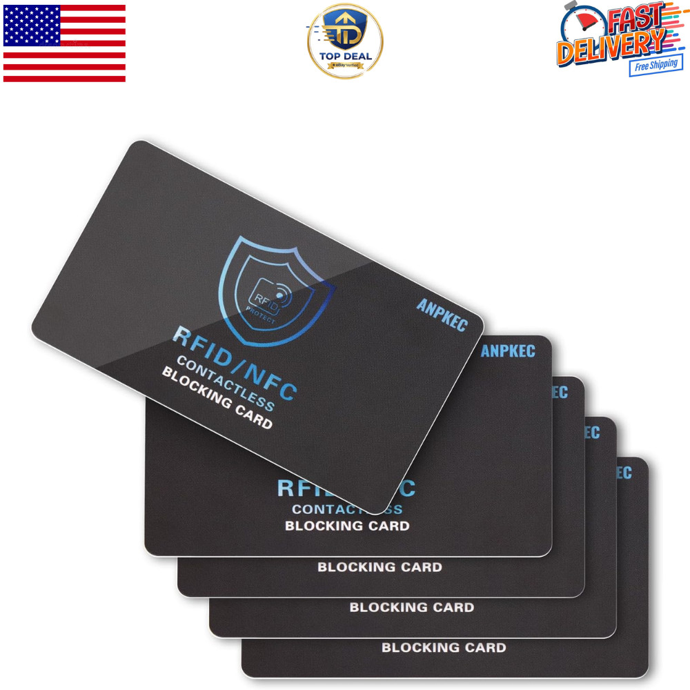 RFID Blocking Card – NFC Contactless Credit Debit Card Protector (5 Pack)