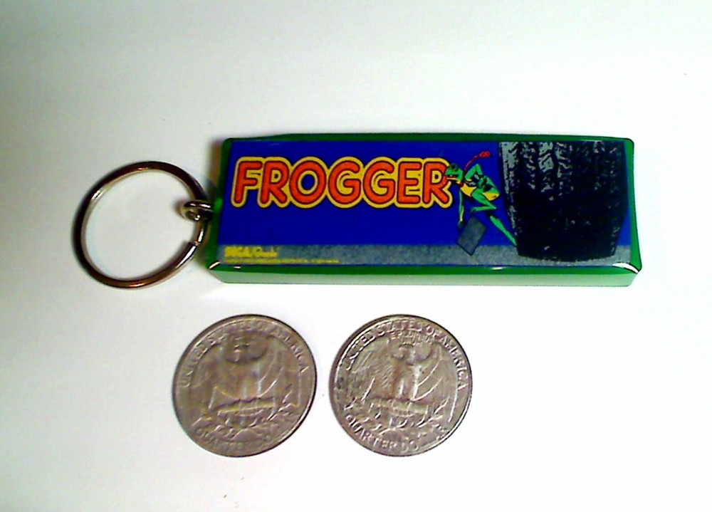 Frogger Arcade Marquee Coin Door accessory Keychain