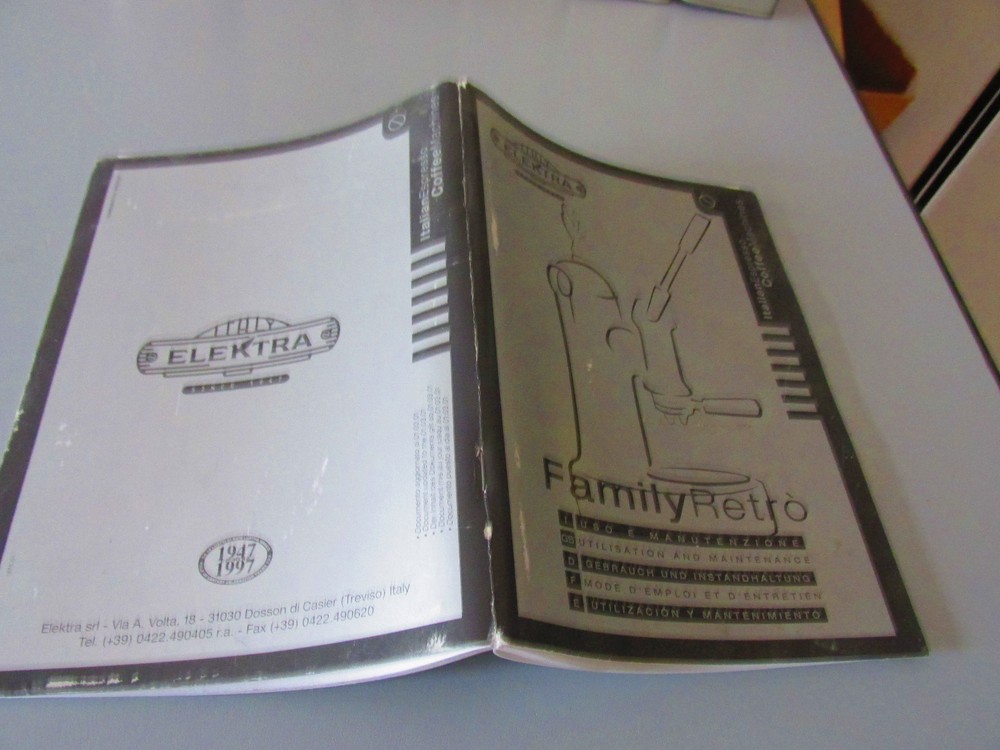 User Manual Maintenance Instructions Coffee Machine Family Retro