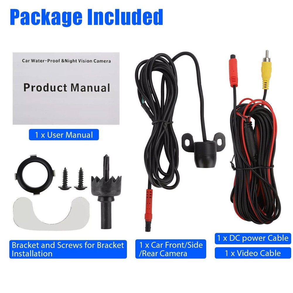 170° CMOS Car Front/Side/Rear View Reverse Backup Night Vision Parking Camera HD