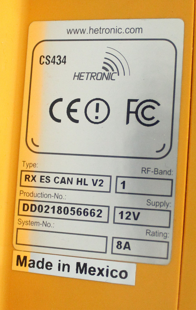 Hetronic RX ES CAN HL V2 RF BAND 1 Mobile Transceiver