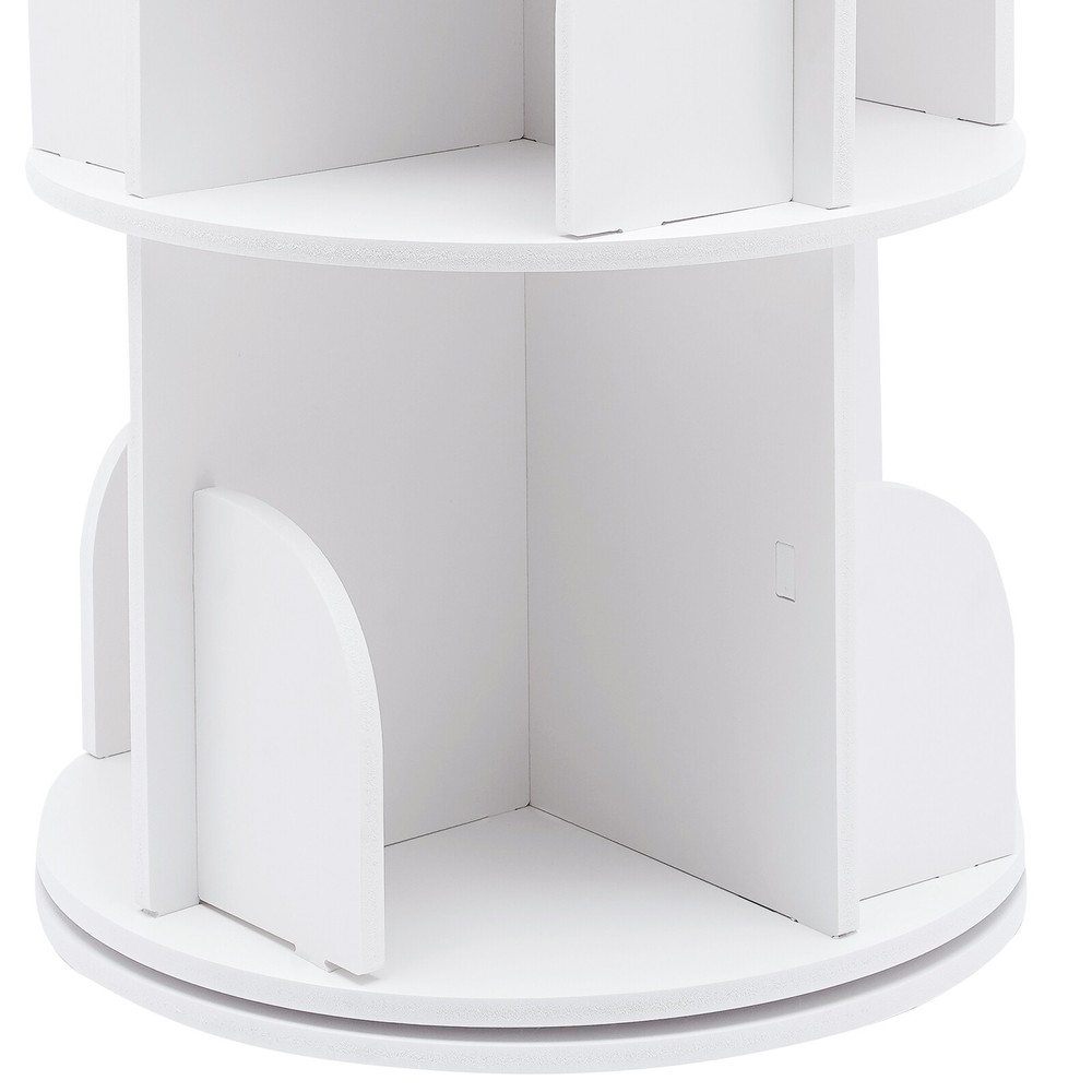 3-tier 360 Rotating Shelf Bookcase Bookshelf Stackable Floor Standing Organizer