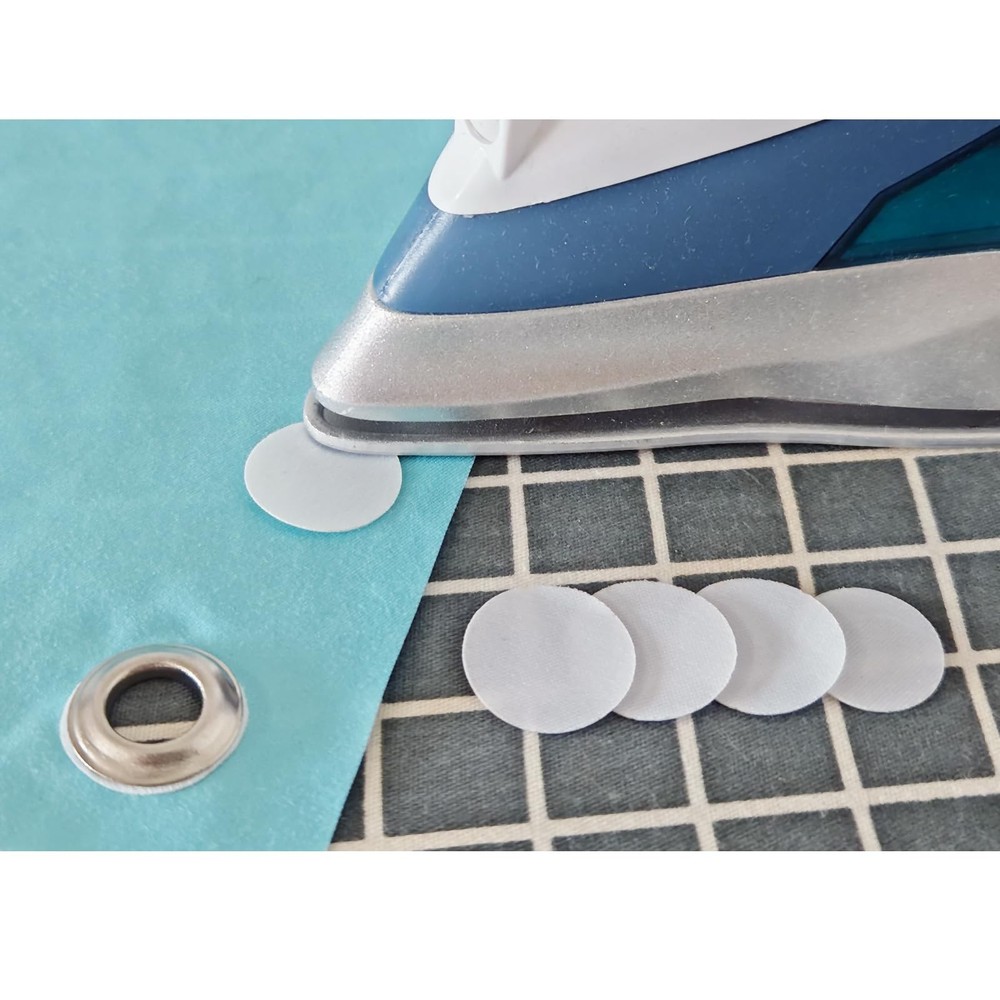 Iron-On Eyelets Patch 100 Pcs White 20mm Reinforce Fabric Stabilizer Grommet