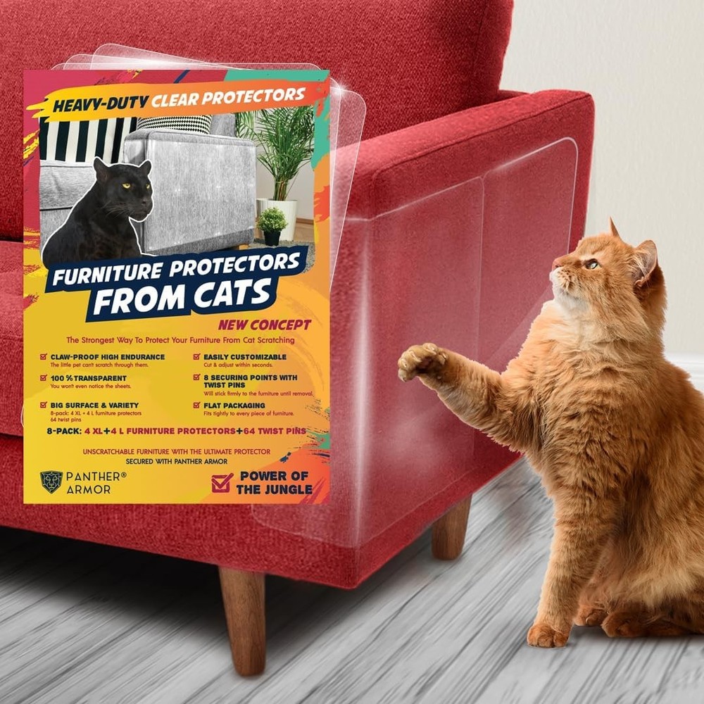 Furniture Protector 8pack Heavy Duty Antiscratch Cat Couch Protector Transparent