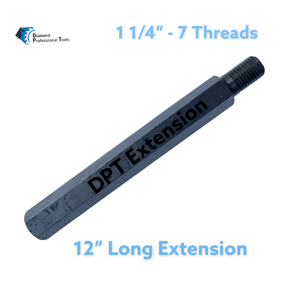 2 Pack Shaft Extension Adapter for Core Drill Bits 1/4"-7 Thread 12" Length