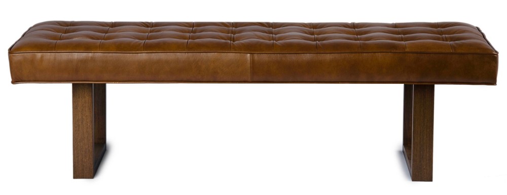 Retro - Modern Genuine Leather Bench, Ottoman, Coffee Table