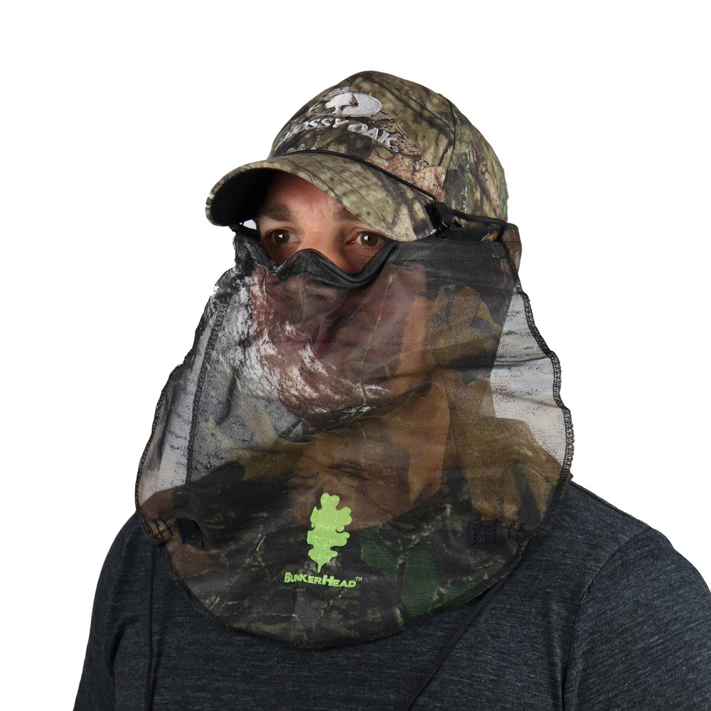 BunkerHead Bug Mesh Camo Head Concealment System, Mossy Oak Breakup
