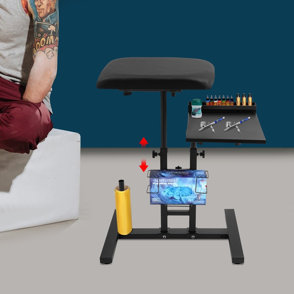 Detachable Folding Tattoo Workbench Display Stand Black Oversized Arm Rest Stand