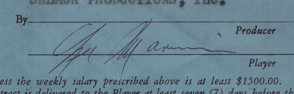 LEE MARVIN - CONTRACT SIGNED 05/31/1963