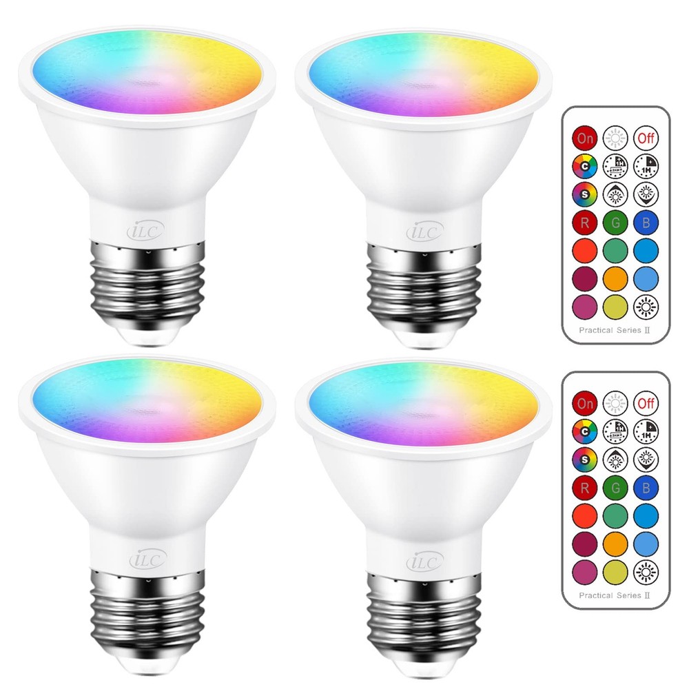 Color Changing LED Spot Light Bulbs 40W Equivalent Dimmable E26 Pack of 4