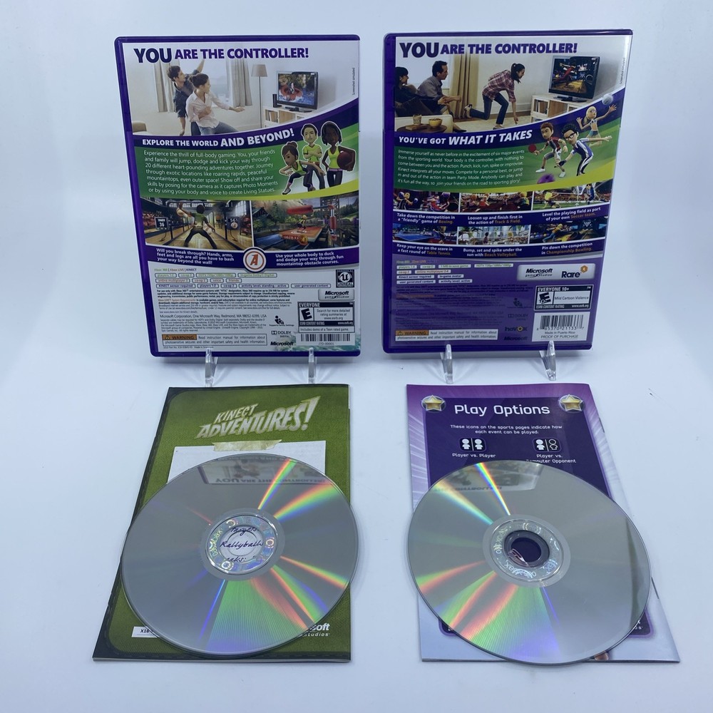 Microsoft Xbox 360 Kinect Sensor In Box w/ 6 Games Bundle