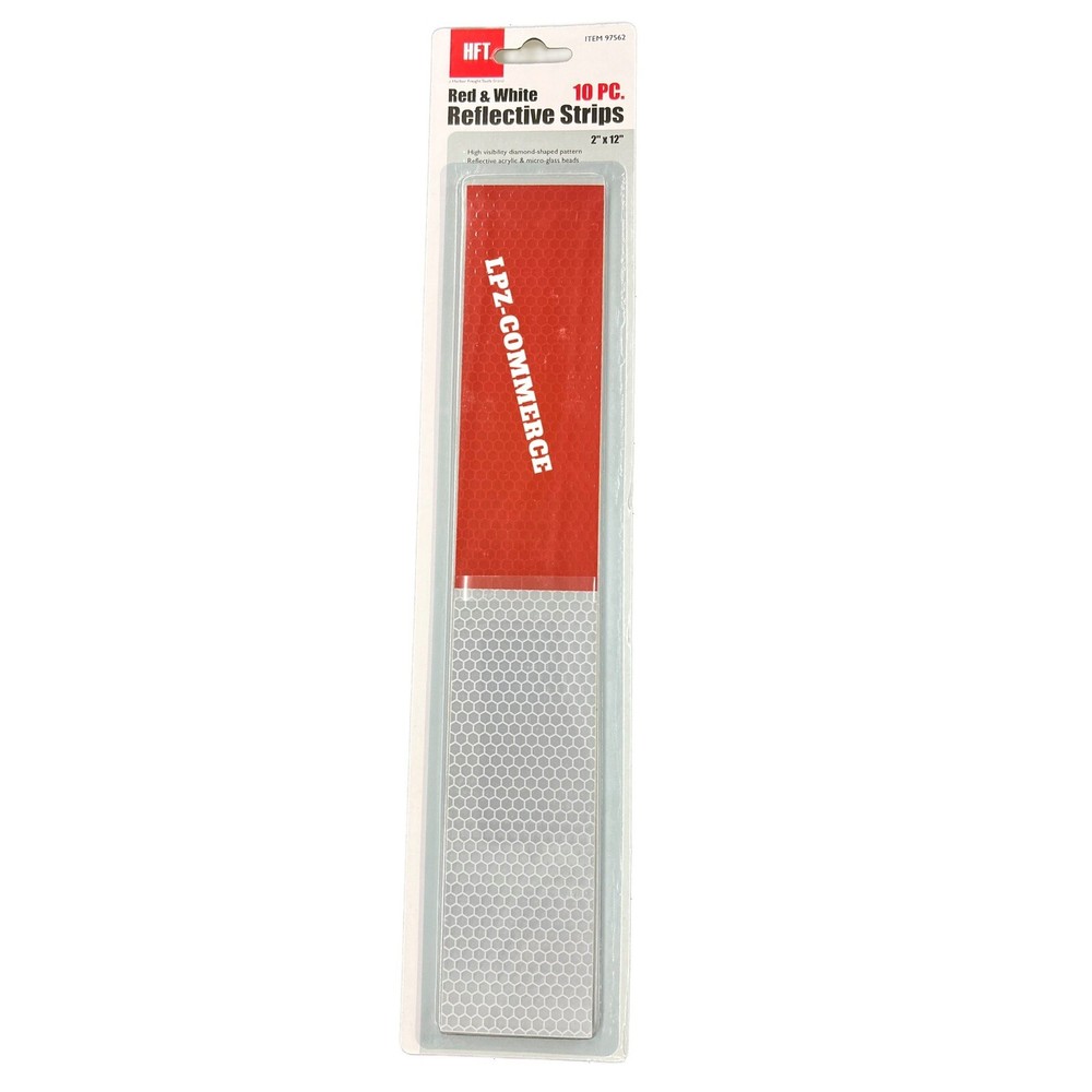 (EM) 10pc Red & White Reflective Strips - 2" x 12" - Dock Fence RV Mailbox ...