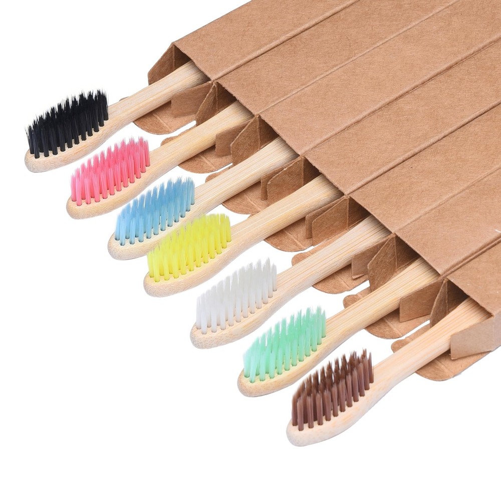 Bamboo Toothbrushes Natural, Biodegradable and Environmentally Friendly, Soft...