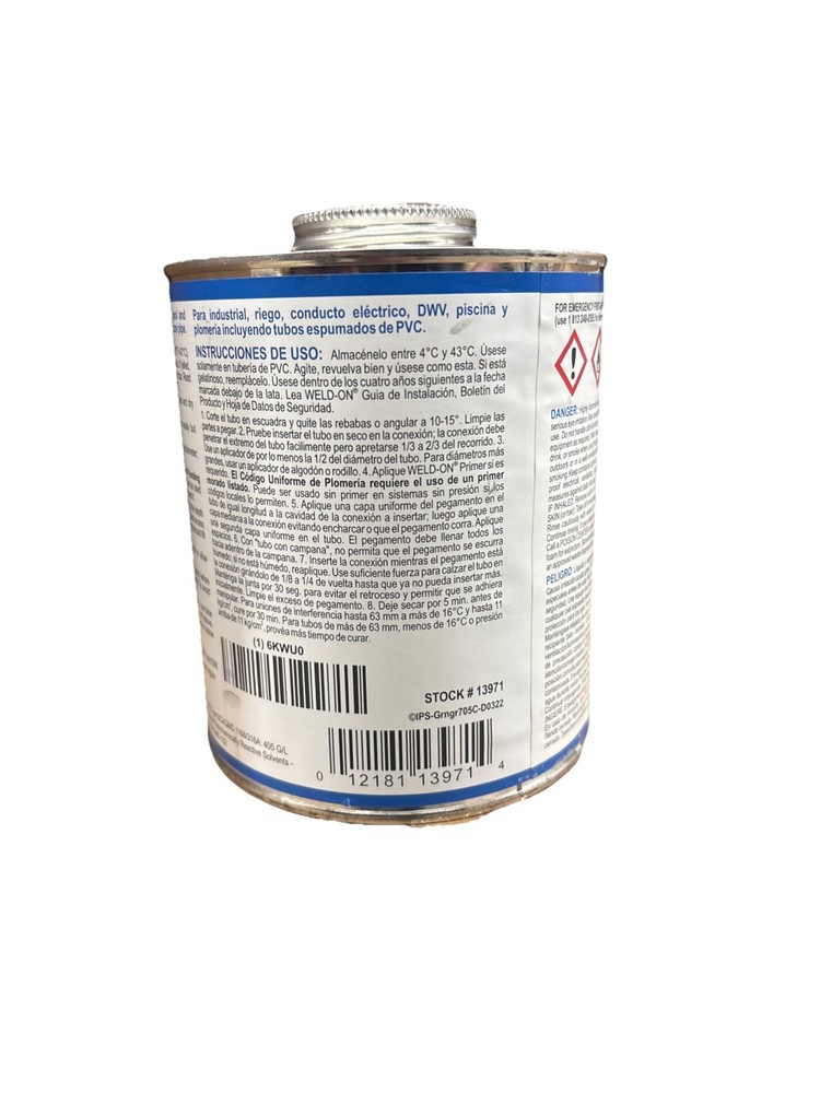 Weld-On 13971 (705 PVC+) Clear Medium Bodied 1 Quart