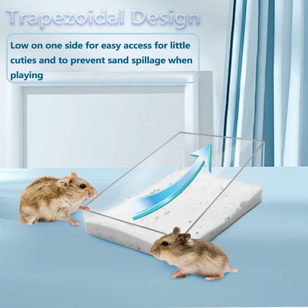 Hamster Sand Bath Box, Transparent Acrylic Sand Bath Container,Bathroom & Dig...