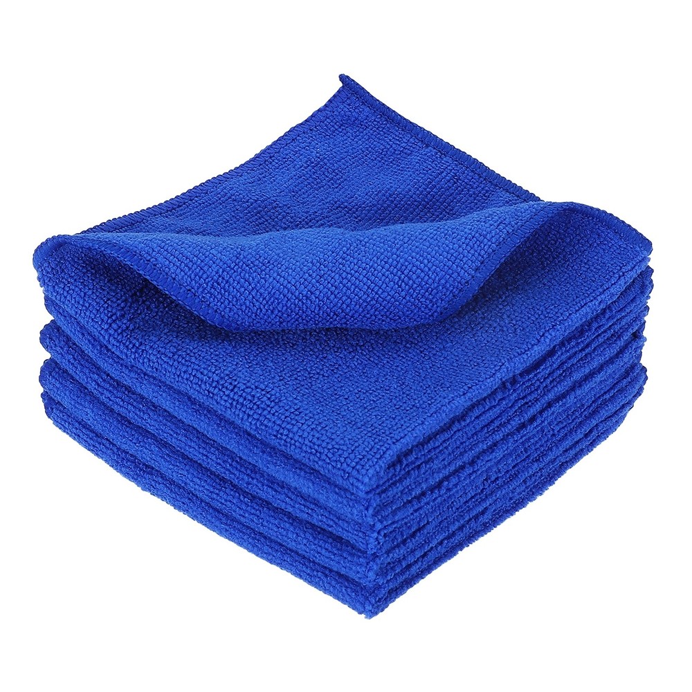 5 Microfiber Cleaning Cloths, Dark Blue (Square), 30x30 cm for