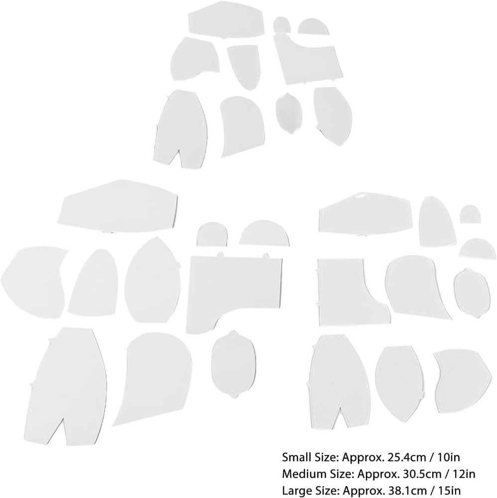30 Pcs Memory Bear Sewing Patterns Template, Memory Bear Acrylic Template Ruler