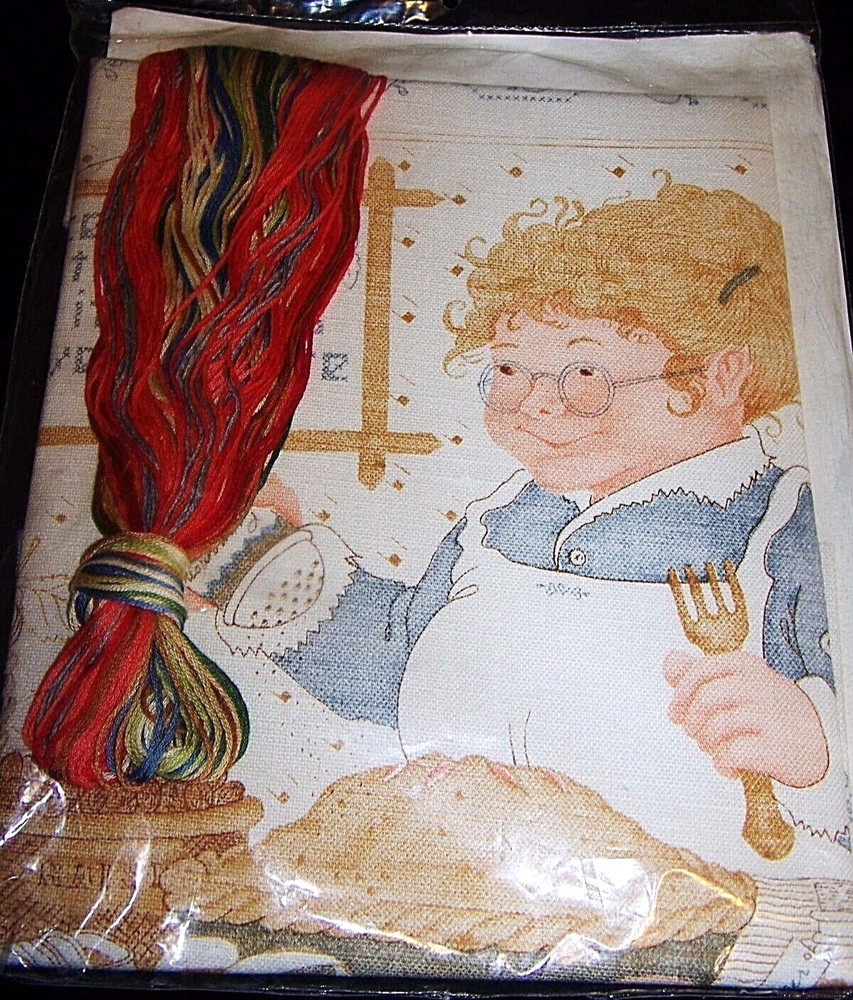 1982 CURRENT Spiced With Love Kitchen Sampler Printed EMBROIDERY Kit Free SHIP