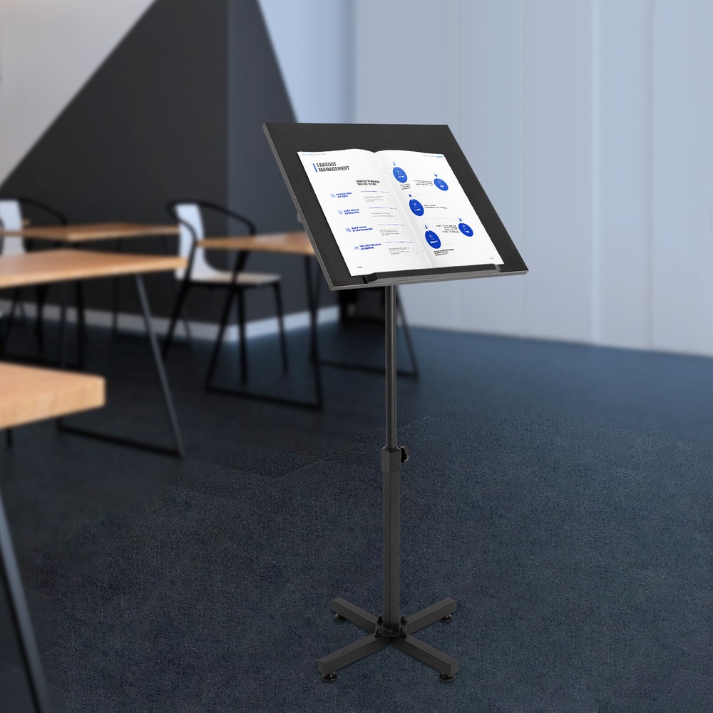 Podium Lectern Presentation Height-Adjustment Laptop Table Stand Tilting Desktop
