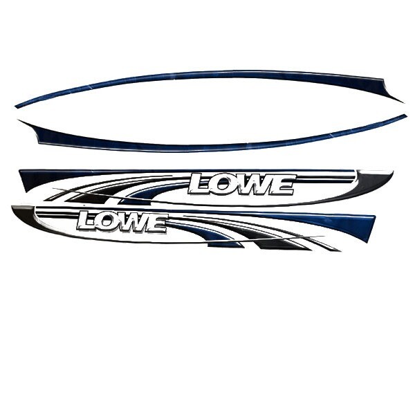 Lowe Boat Graphic Decal Sticker Deep-V Blue Black (Kit)