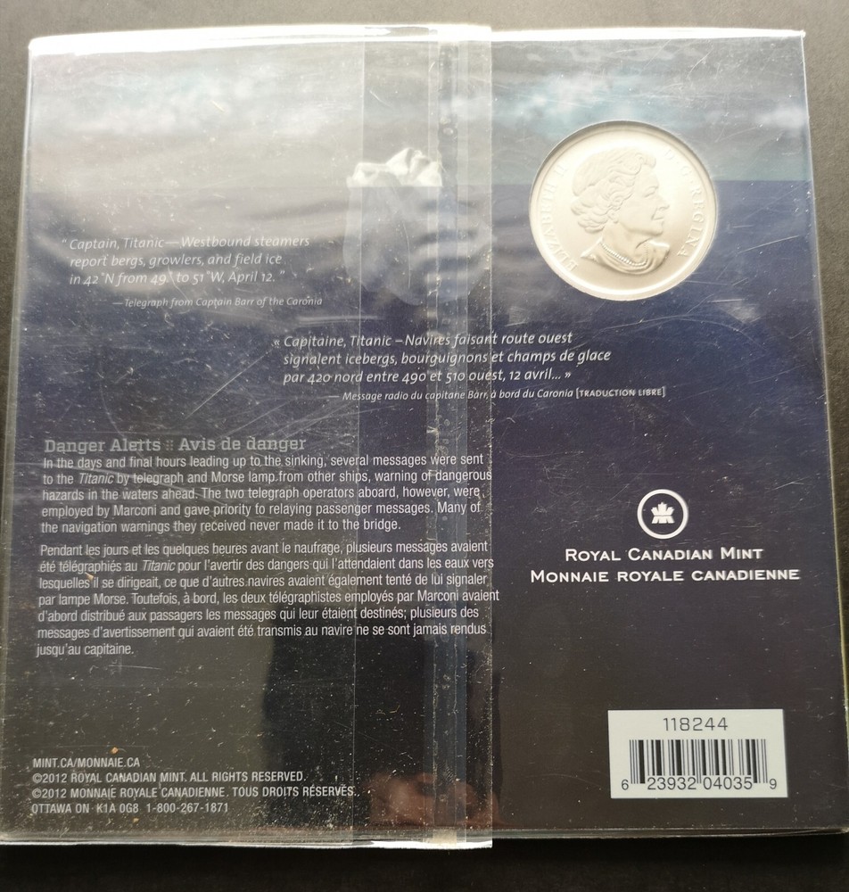 ***CANADA 25 CENTS COLOURED 2012 *** TITANIC ***