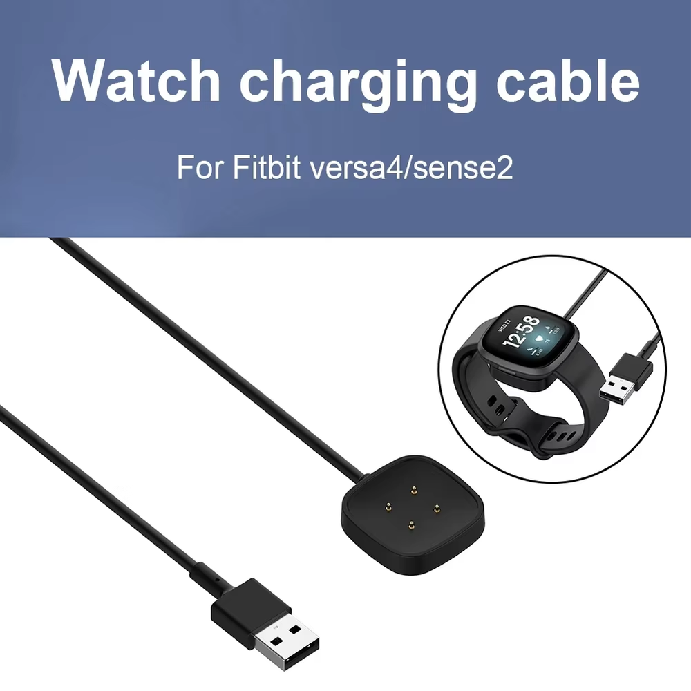 Replacement Magnetic USB Charger Cable for Fitbit Versa4 Versa3 Sense Sense 2