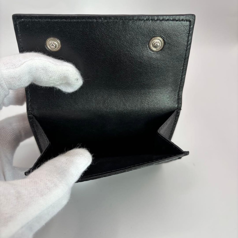 CELINE Tri Fold Wallet Folded Compact Wallet Black From Japan