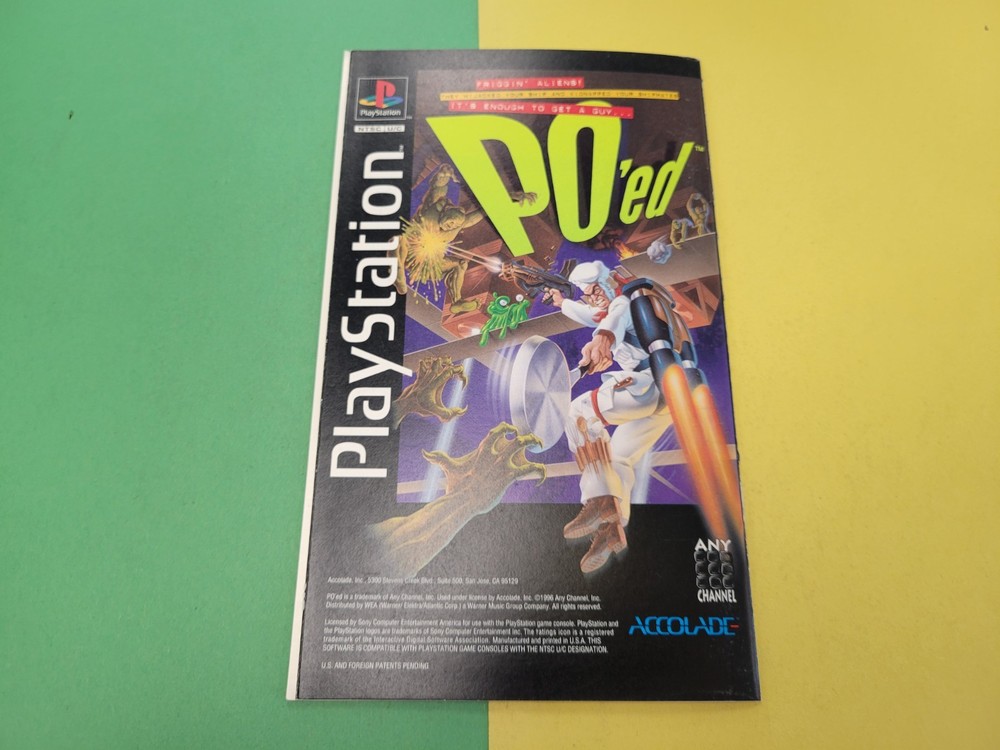 PO'ed Longbox PS1 PlayStation Instruction Manual Only