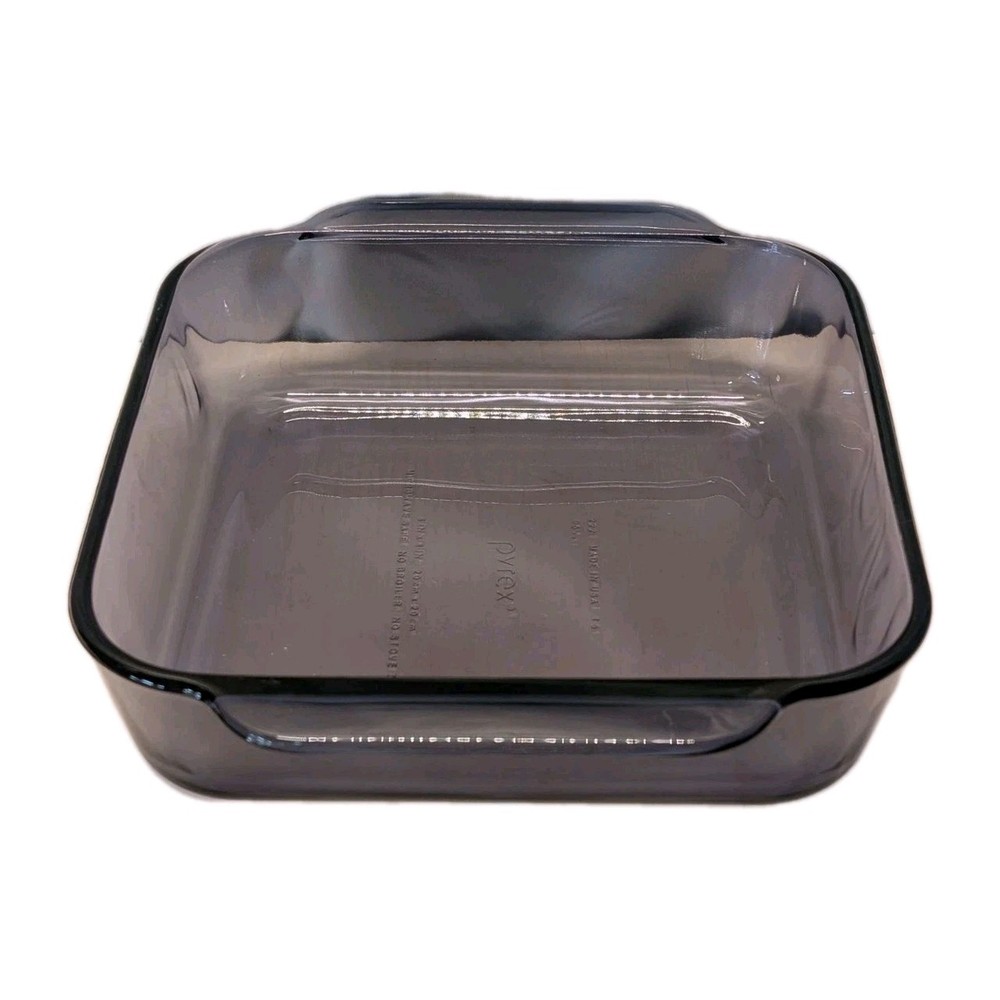 Pyrex Vision Ware Amethyst Baking Dish 8x8 Inch Square Casserole Pre-owned