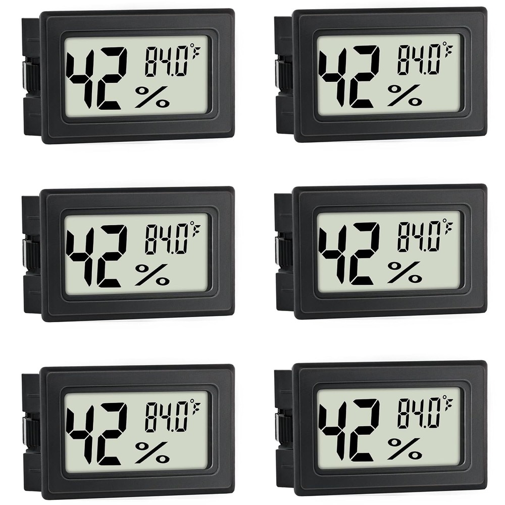 Mini Hygrometer Indoor Humidity Meter Thermometers 6 Pack...