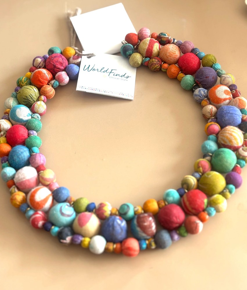 Kantha Traced Collar Necklace