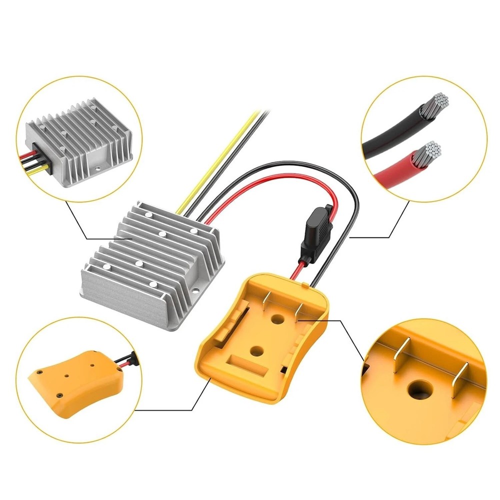 100W Step Down Converter for DeWalt 20V Power Wheels Battery Adapter DC