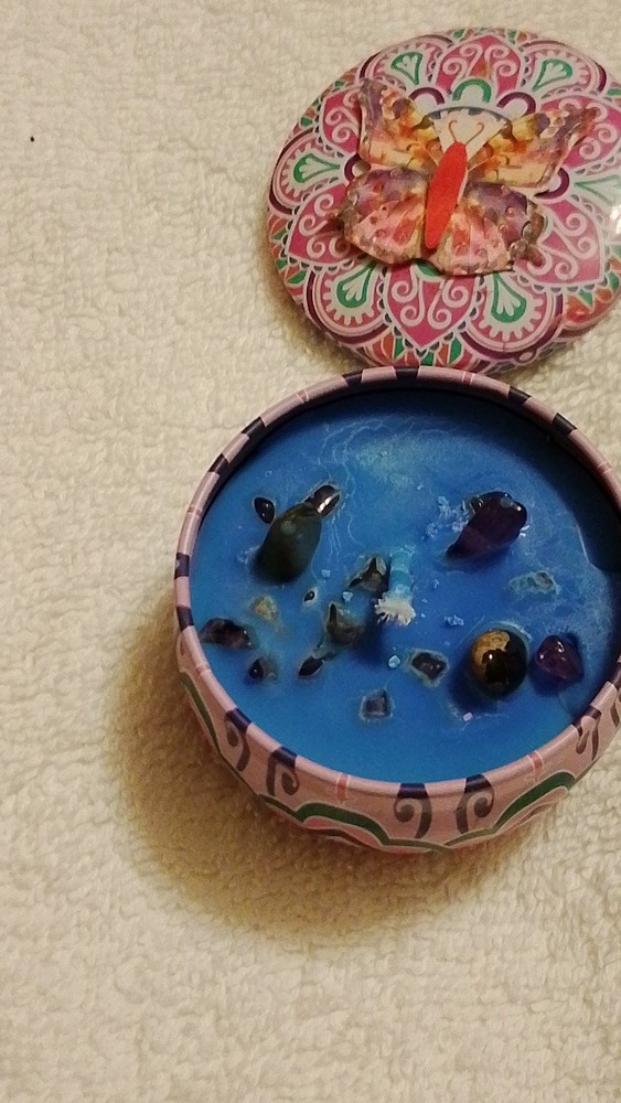 Blue Soy Crystal Candle