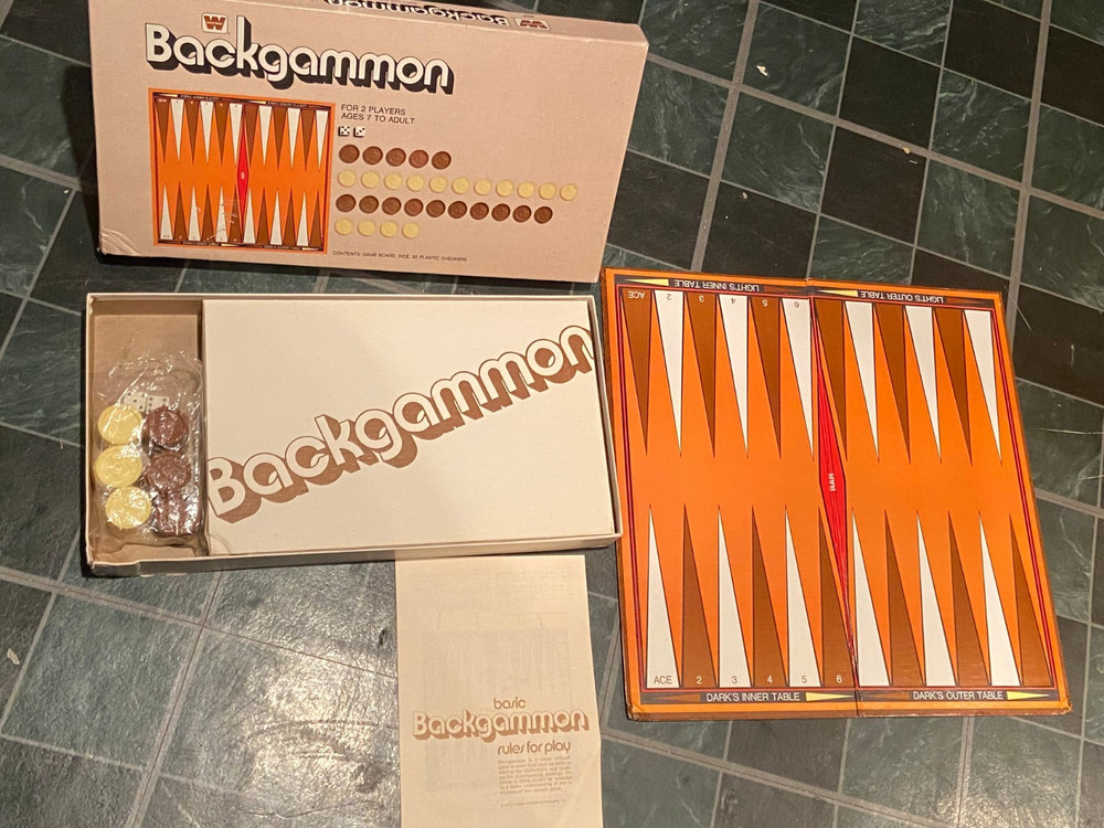 1974 Whitman Backgammon Board Game *Pre-Owned/Complete/Nice* x1