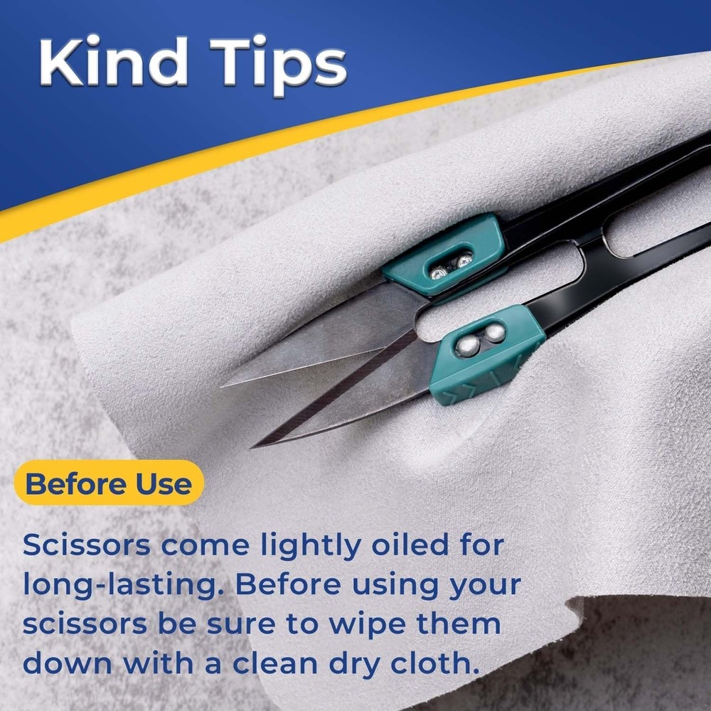 Ergonomic 4.2" High Carbon Steel Thread Snips - Ambidextrous Design 2 Pack