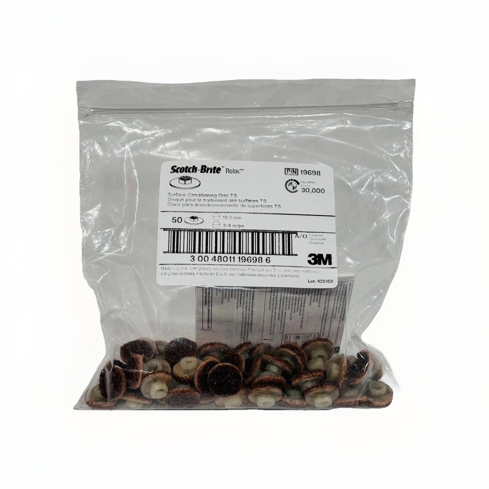 (50) 3M Scotch-Brite Roloc TS Quick Change Surface Conditioning Disc 3/4" Coarse