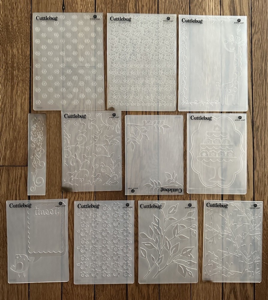 Lot Of 11 Cuttlebug Embossing Folders