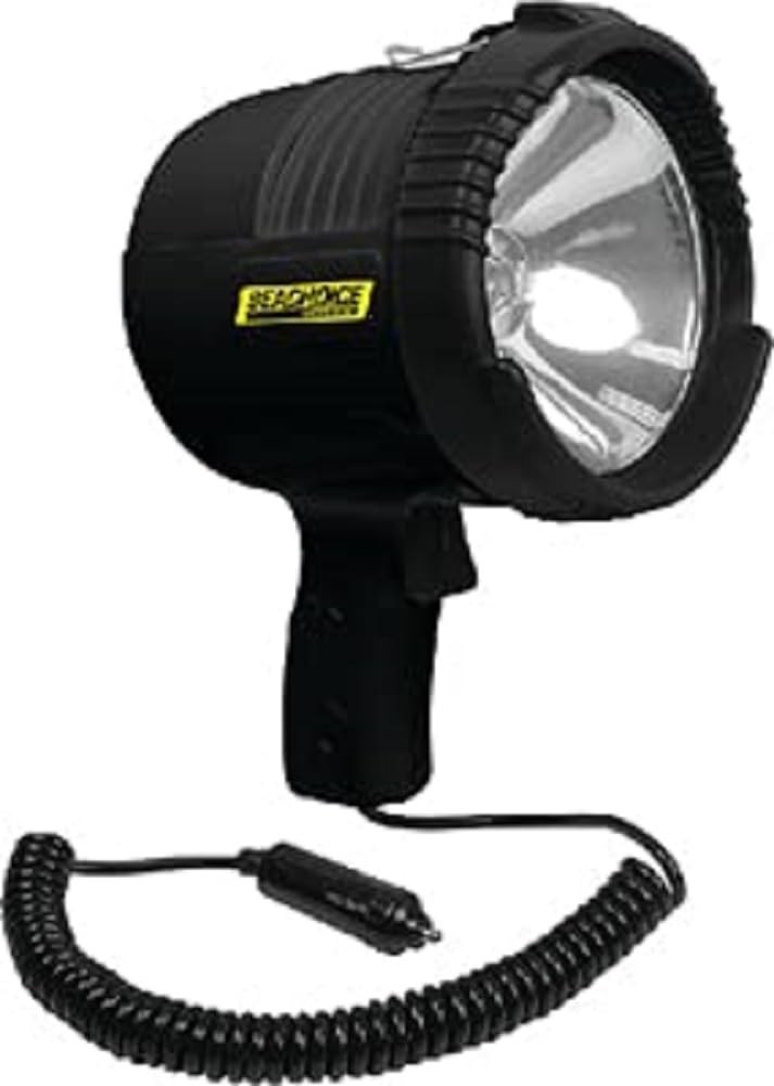 12v Spotlight, Water Resistant, Handheld, 55 Watt, Black