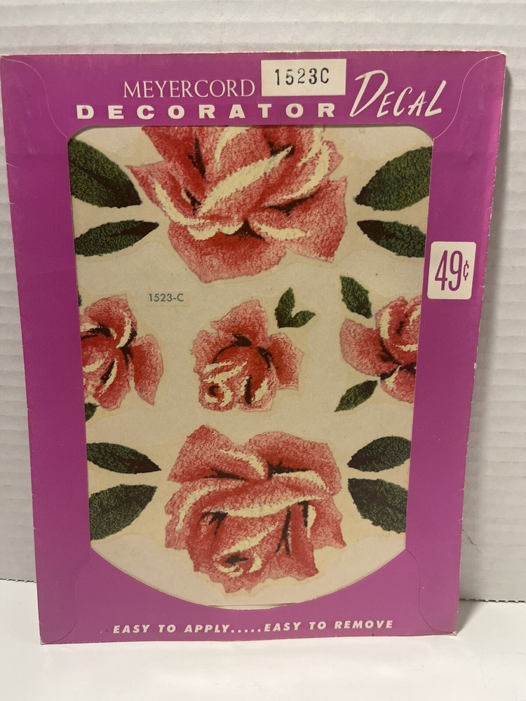 Vintage Meyercord Decal Transfer Pattern Rose # 1523C