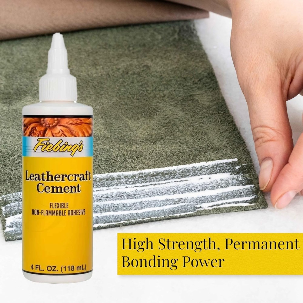 Versatile Leathercraft Cement - 4 oz Quick Drying Glue for DIY Leather Projects